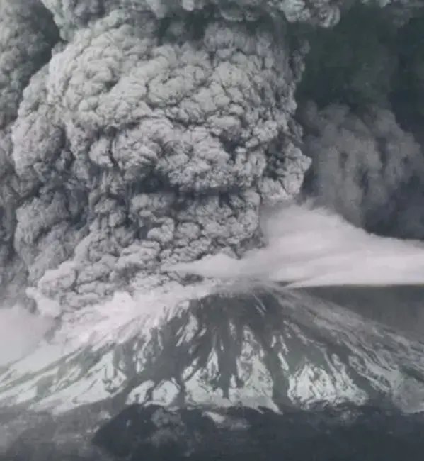 Mt St Helens eruption, 1980.